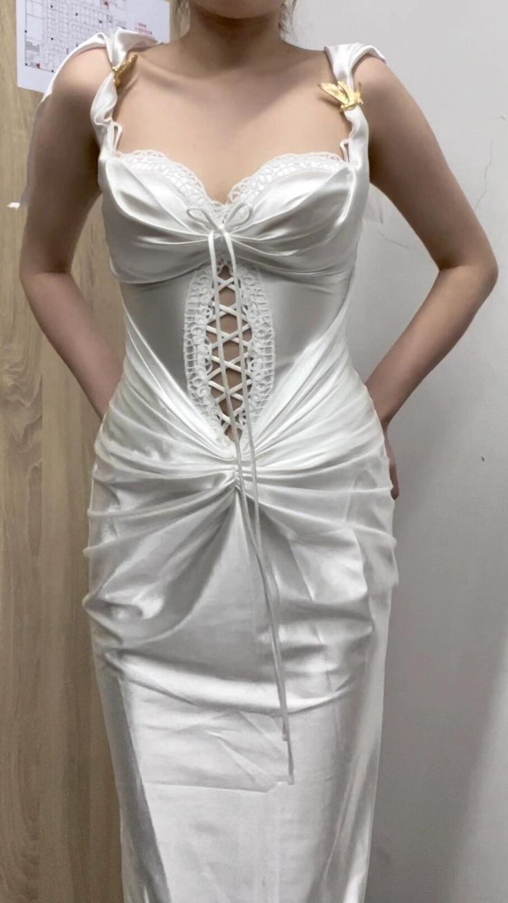 Classic White Sheath Sweetheart Satin Prom Dresses, Elegant Formal Evening Dresses ED03314