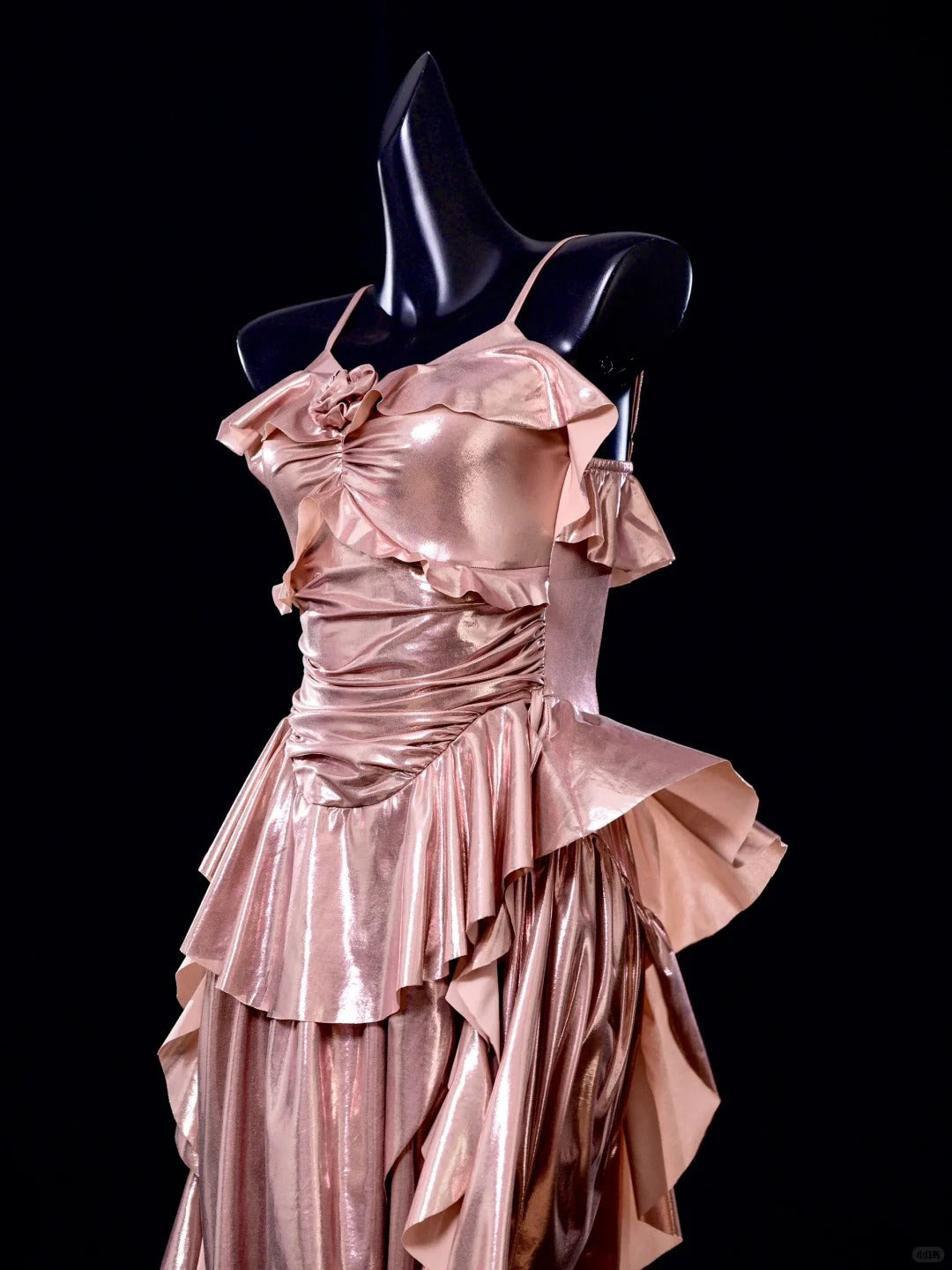 Classic Rose Gold Pink Spaghetti Straps Sheath Satin Short Prom Dresses Birthday Party Dress ED03426