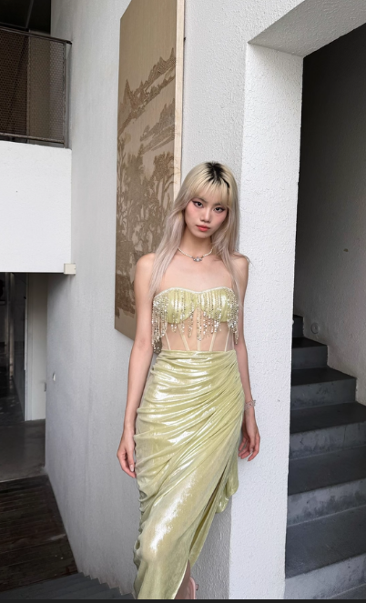 Elegant Sweetheart Sheath Satin Birthday Dresses Slits Starfruit Yellow Evening Gowns ED03547