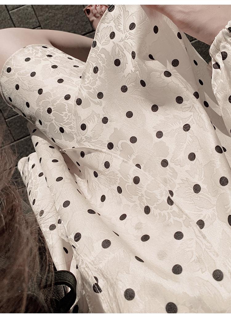 French Polka Dot Romantic Long Sleeve Dress ED0362