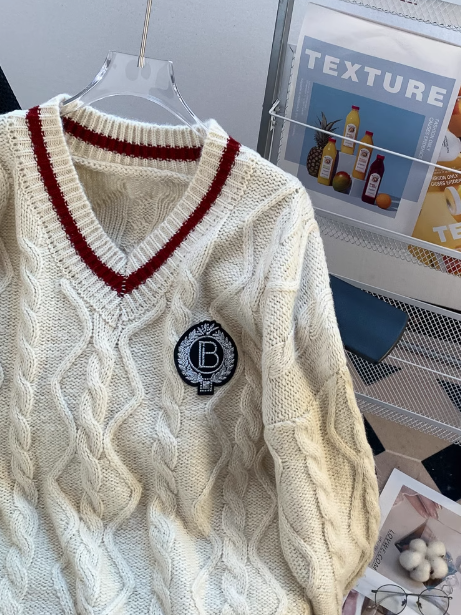 Preppy style women's long sleeve sweater ED0459