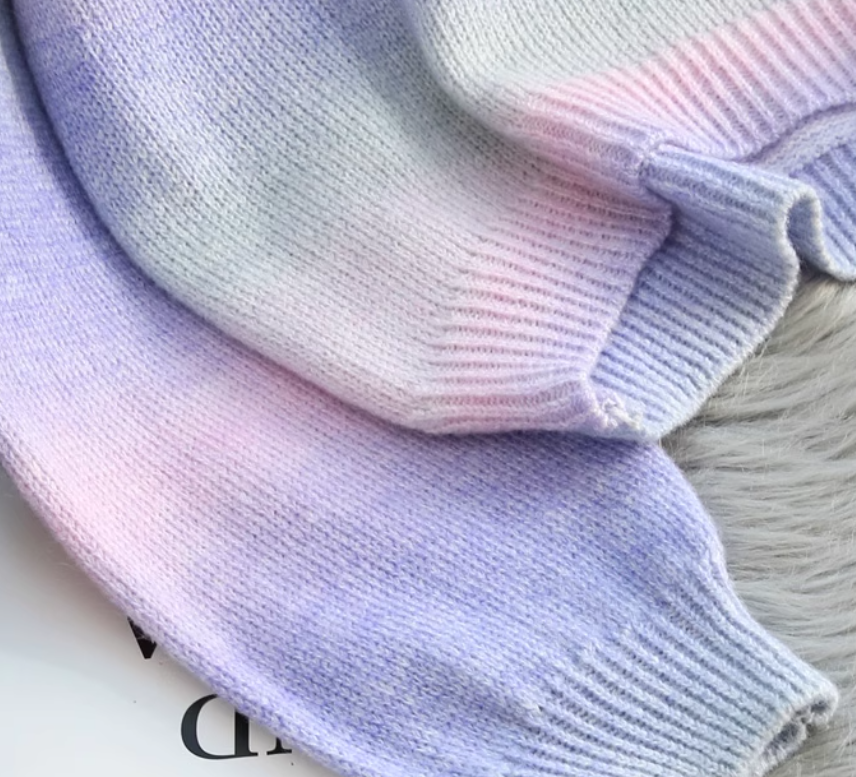 Gradient color dopamine soft waxy women's long-sleeved sweater ED0486