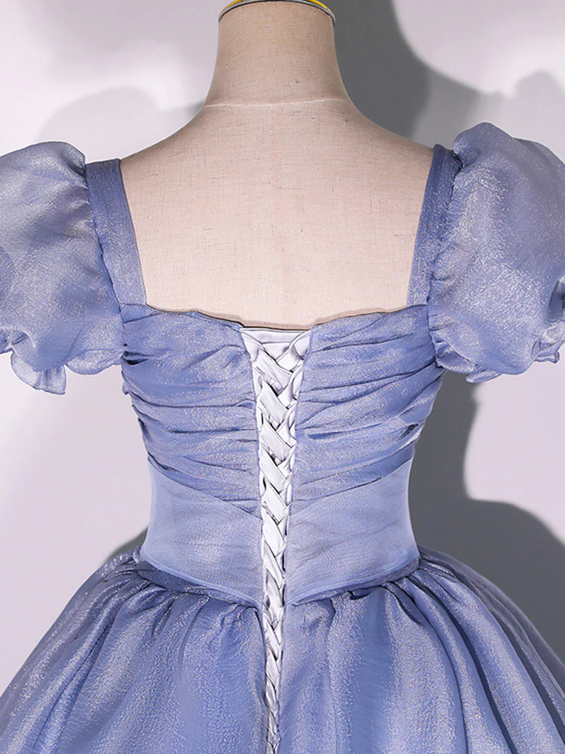 Blue Tulle Long Prom Dress, Tulle Blue Sweet 16 Dress ED0718