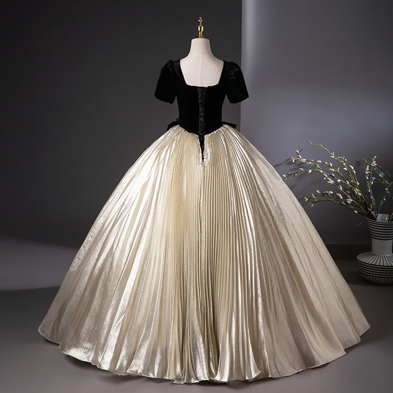 A-Line Champagne Long Prom Dress, Champagne Sweet 16 Dress ED0737