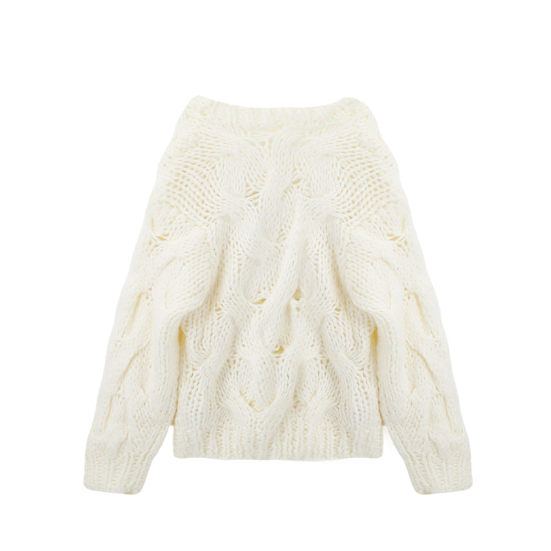 Korean style bear thick needle twist long sleeve sweater ED0873