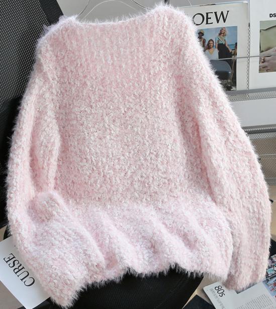 Gentle 3D Flower Faux Mink Sweater ED0916