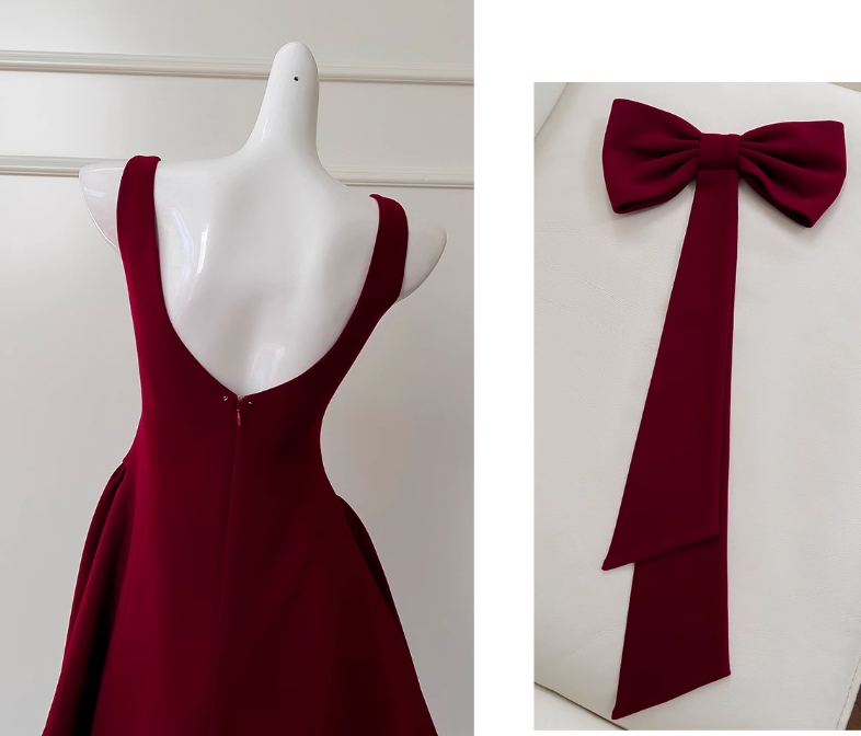 Burgundy A-line Spaghetti Strap Short Prom Dress Homecoming Dress ED0958