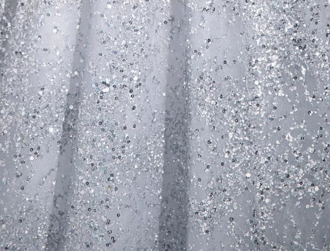 A-line V-neck mesh sequin long prom dress, evening dress ED0967