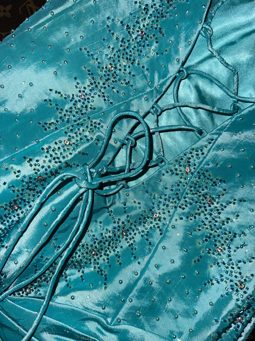 Vintage Mermaid Sweetheart Neck Beaded Blue Satin Long Prom Dress Evening Dress SH3160