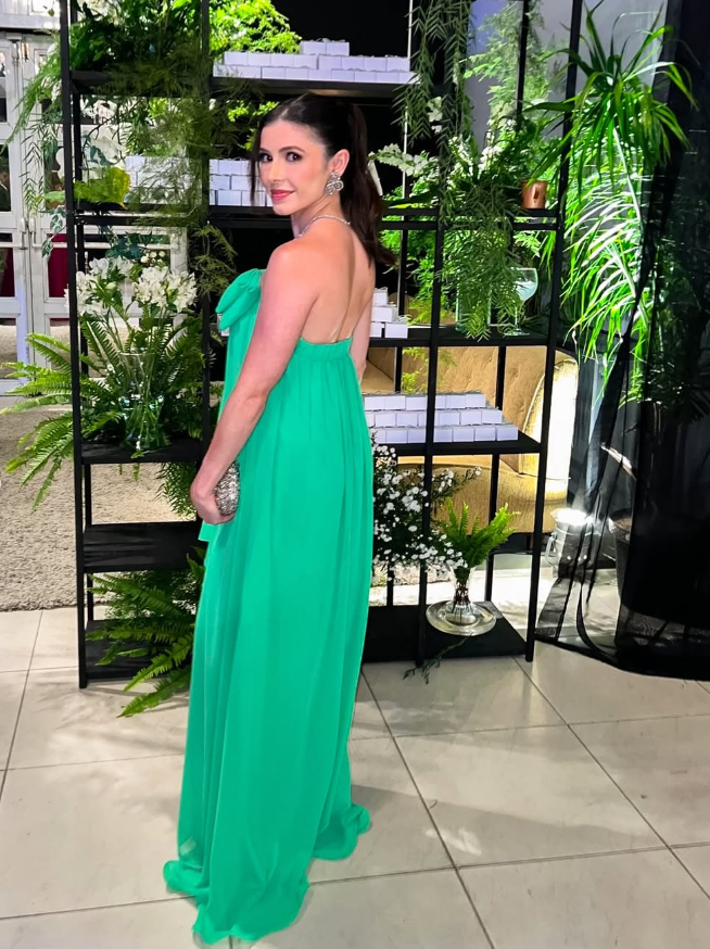Cute A Line Strapless Bow Green Chiffon Long Prom Dress Graduation Prom Dress SH2457