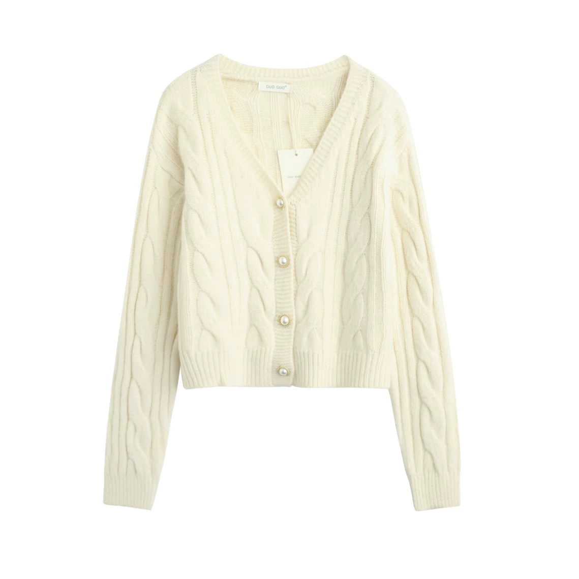 Fall and winter fashion Artificial jewelry button knitted sweater cardigan coat 7461