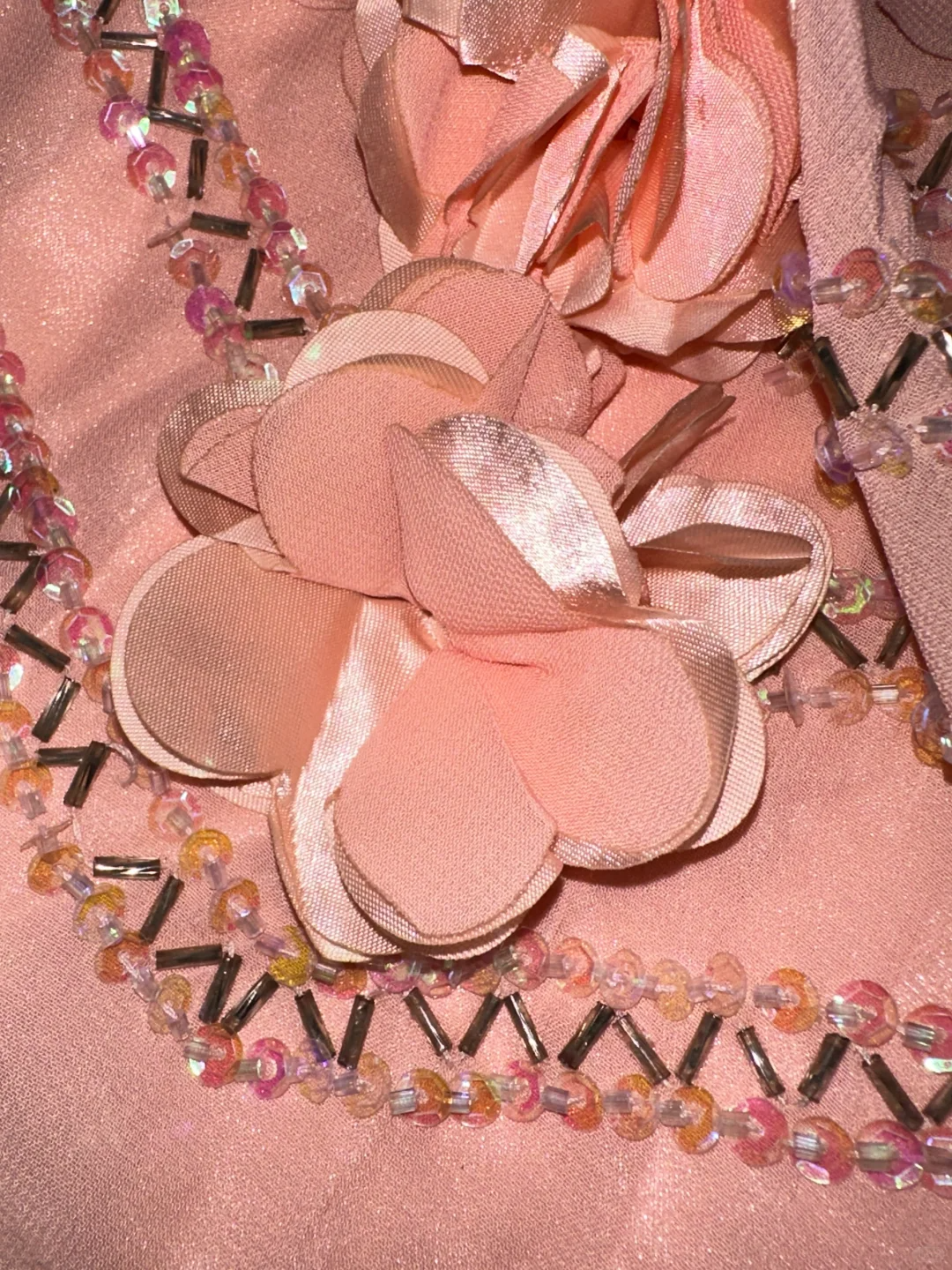 Pink Mermaid Sweetheart Neck Beaded Flower Chiffon Prom Dress Evening Dress SH3184