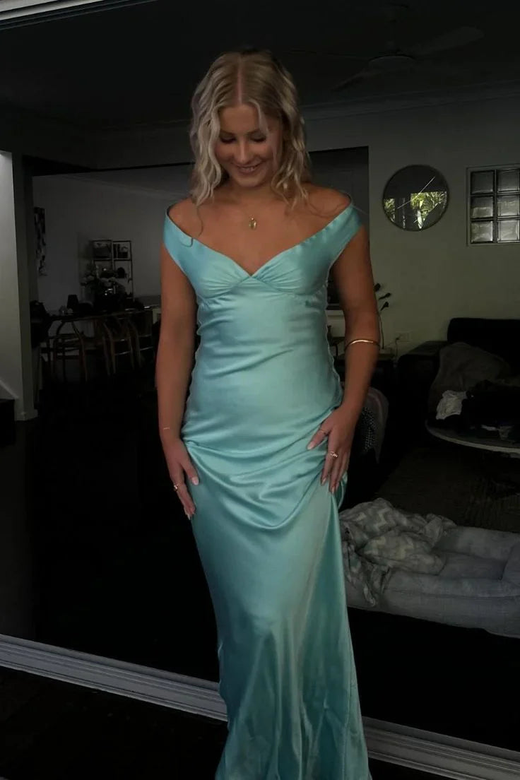 Yellow/blue fashionable simple mermaid strapless long satin Ball gown, prom dress, evening dress, party dress gh3495