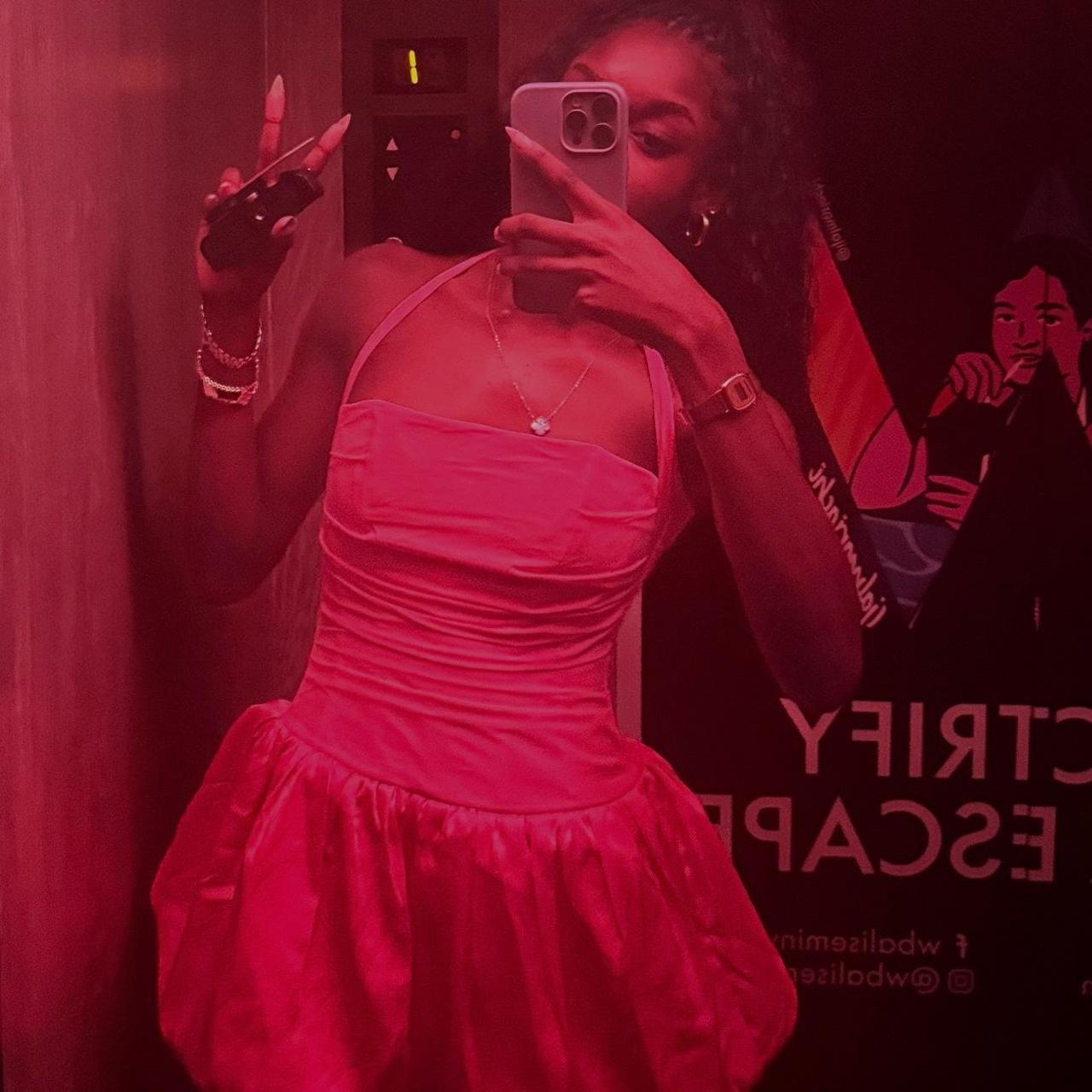 Charming Pink Halter Satin Homecoming Dress A Line Short Birthday Dress S500