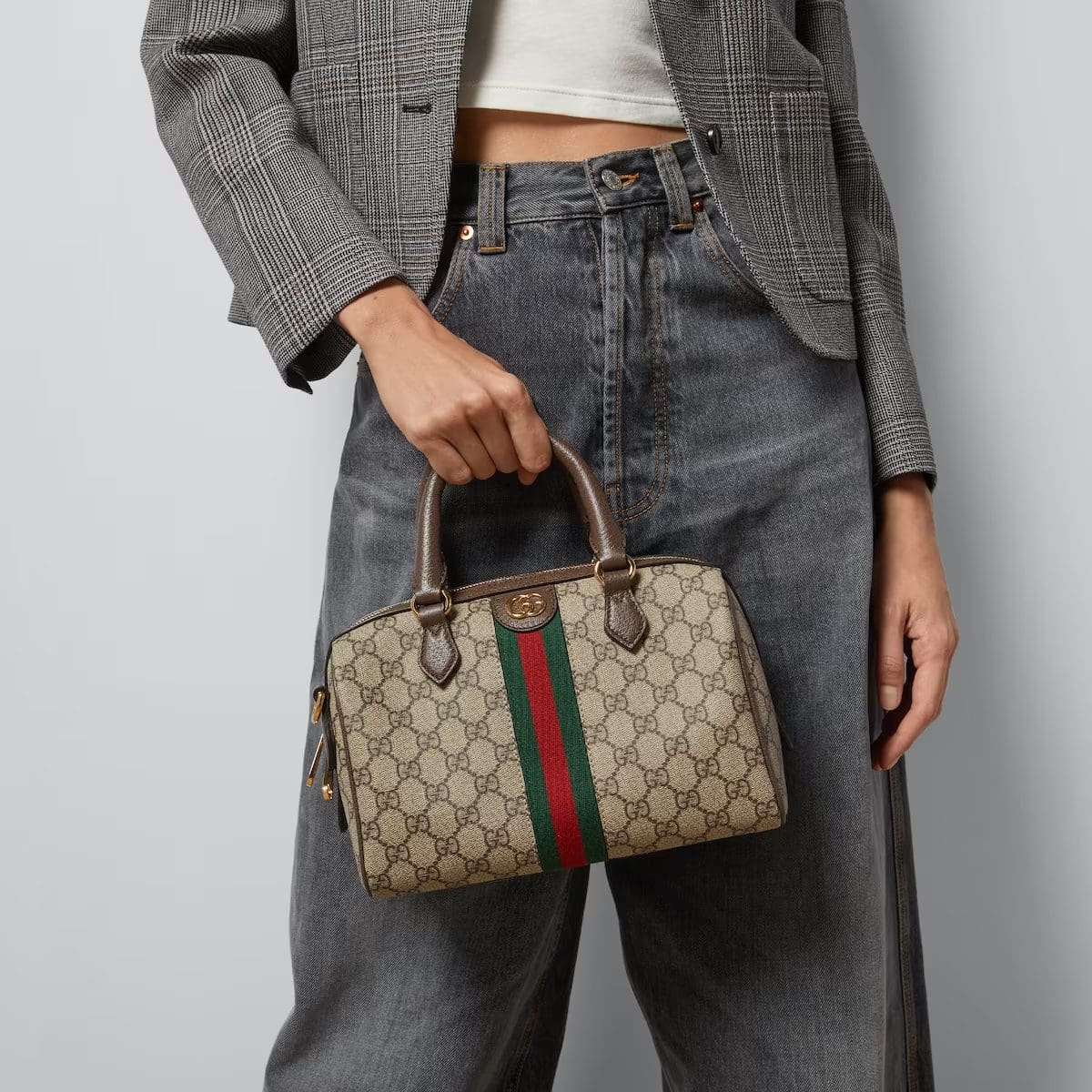 GUCCI OPHIDIA GG SMALL TOP HANDLE BAG