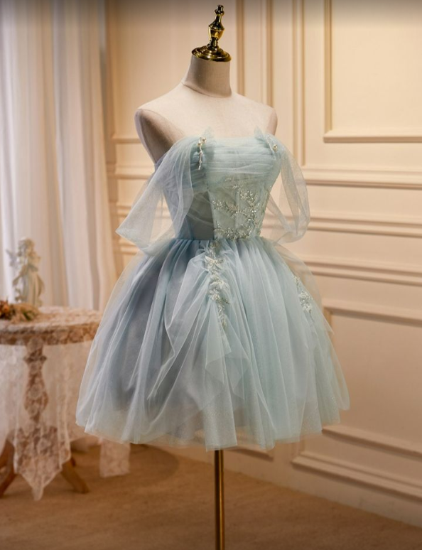 Sweet Light Green Tulle Homecoming Dress SH581