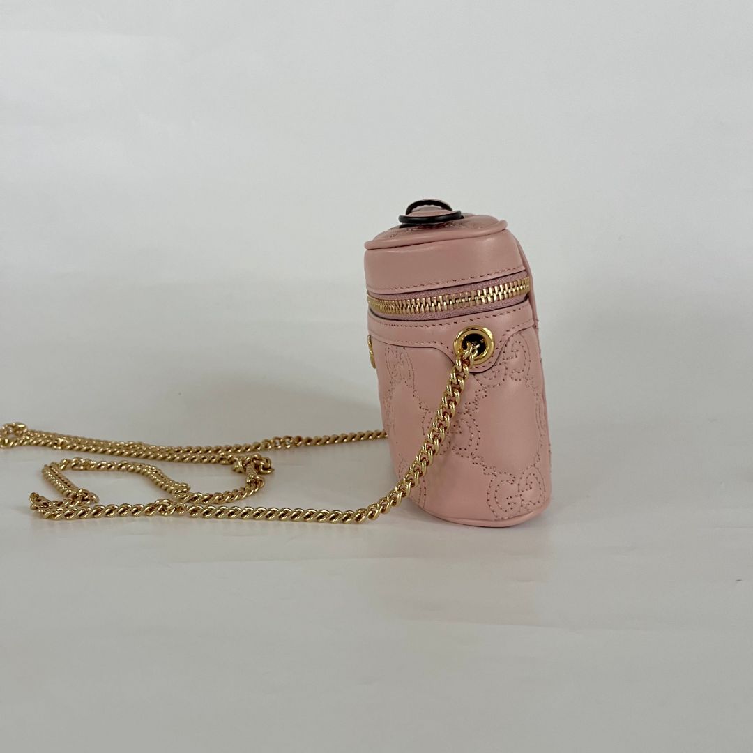 Gucci Vanity Light Pink Leather Guccisima Embossed Bag