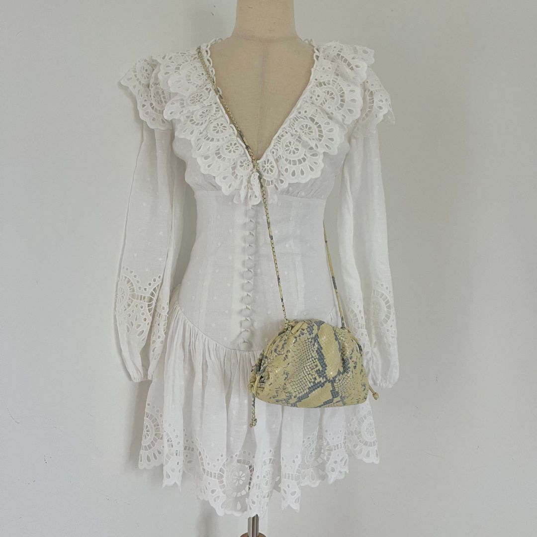 Bottega Veneta Bottega Veneta leather mini bag faded python print,