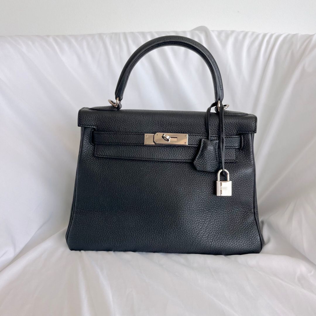 Hermès Kelly 28 Togo Black Leather Bag