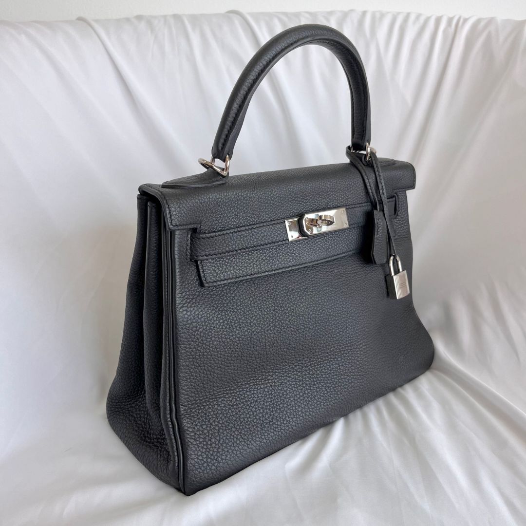 Hermès Kelly 28 Togo Black Leather Bag