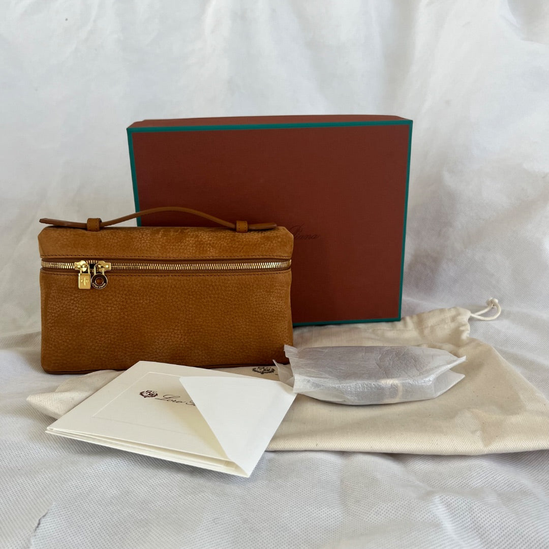 Loro Piana Bon Ton Brown/Sun Gold Extra Pocket L19 Bag