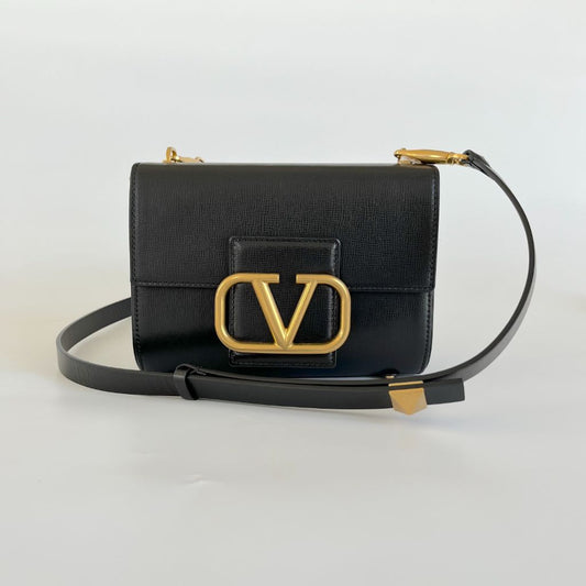 Valentino Vlogo Signature Leather Shoulder Bag