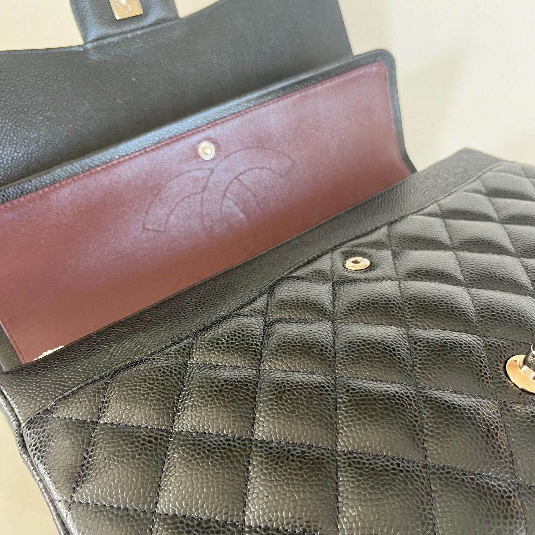 Chanel Black Maxi Classic Caviar Double Flap