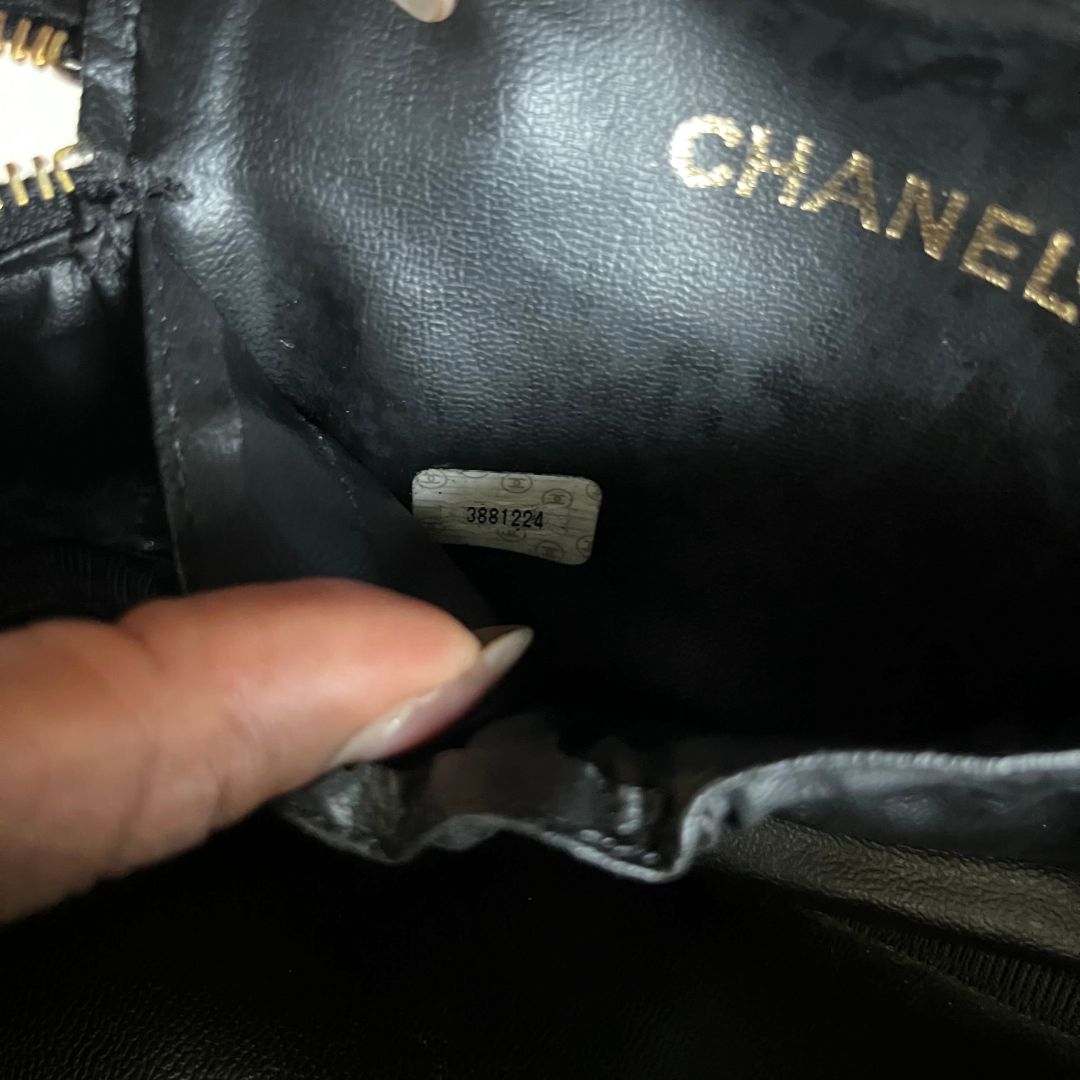 Chanel Black Caviar Leather Vanity Vintage Top Handle Bag