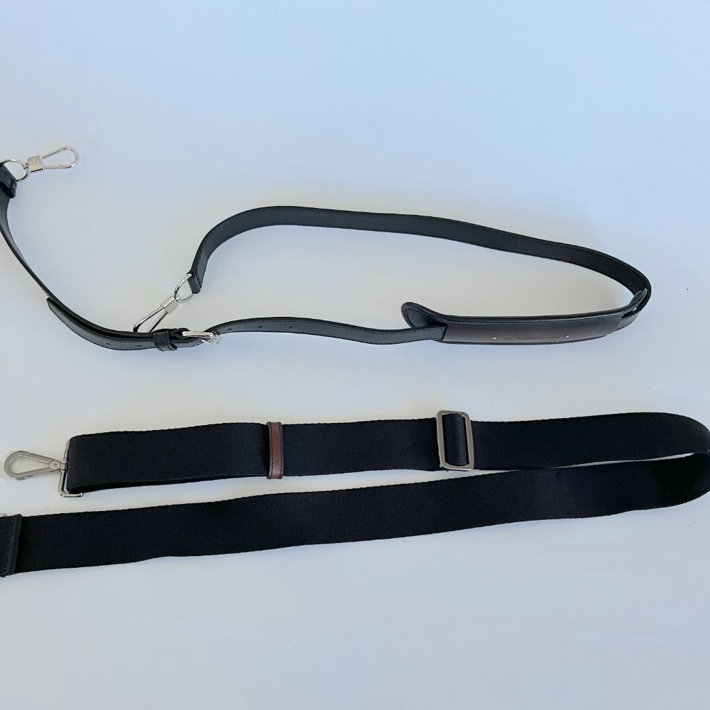 Berluti Nino Canvas and Leather clutch messenger bag