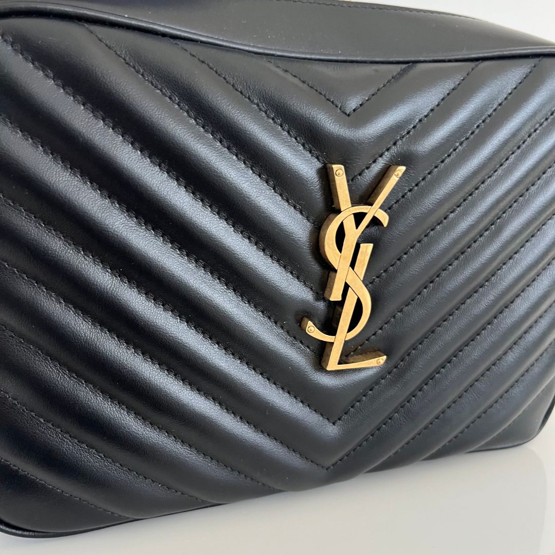 Saint Laurent Lou Camera Shoulder Bag in Quilted Leather