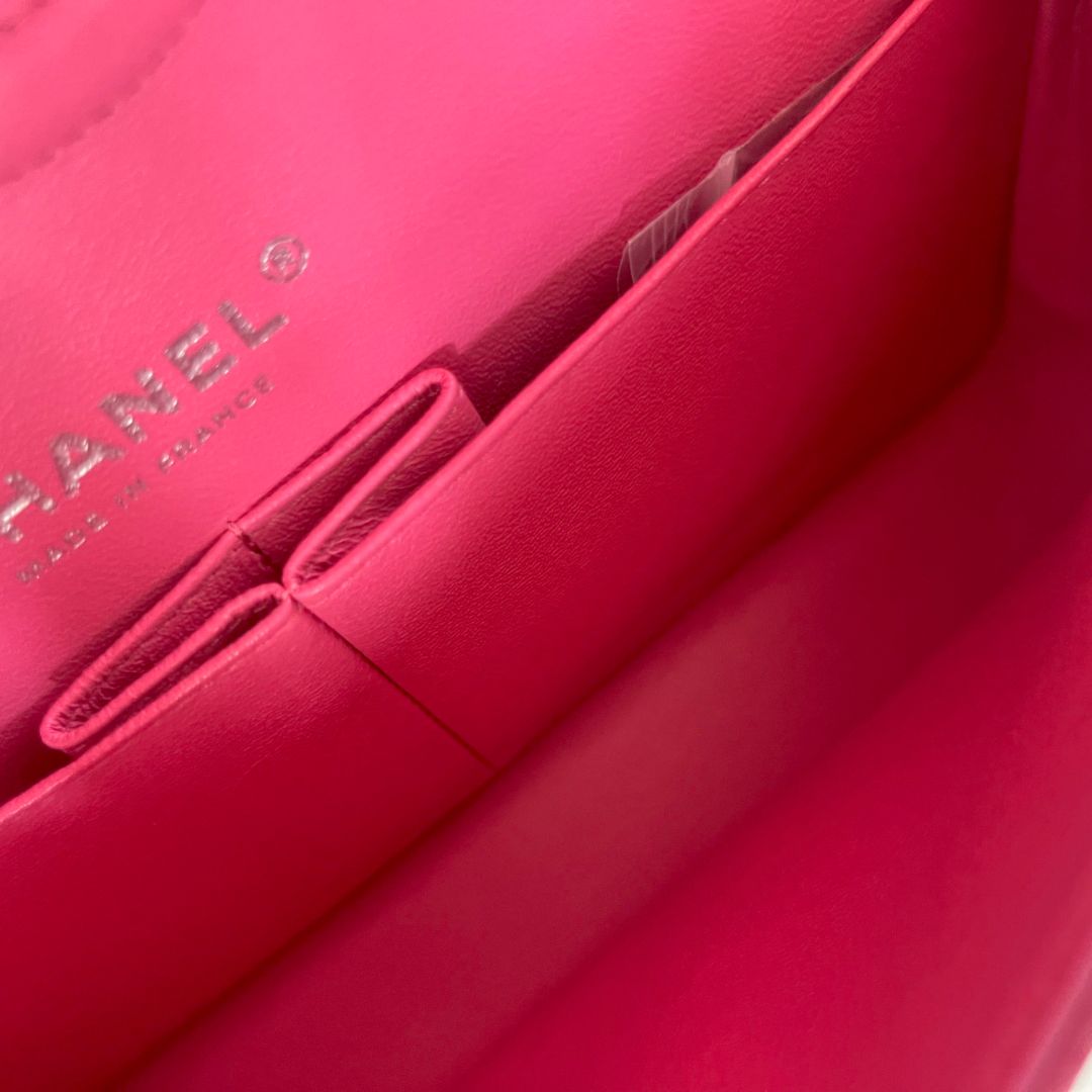 Chanel Caviar Leather chevron Pink Double Flap Bag