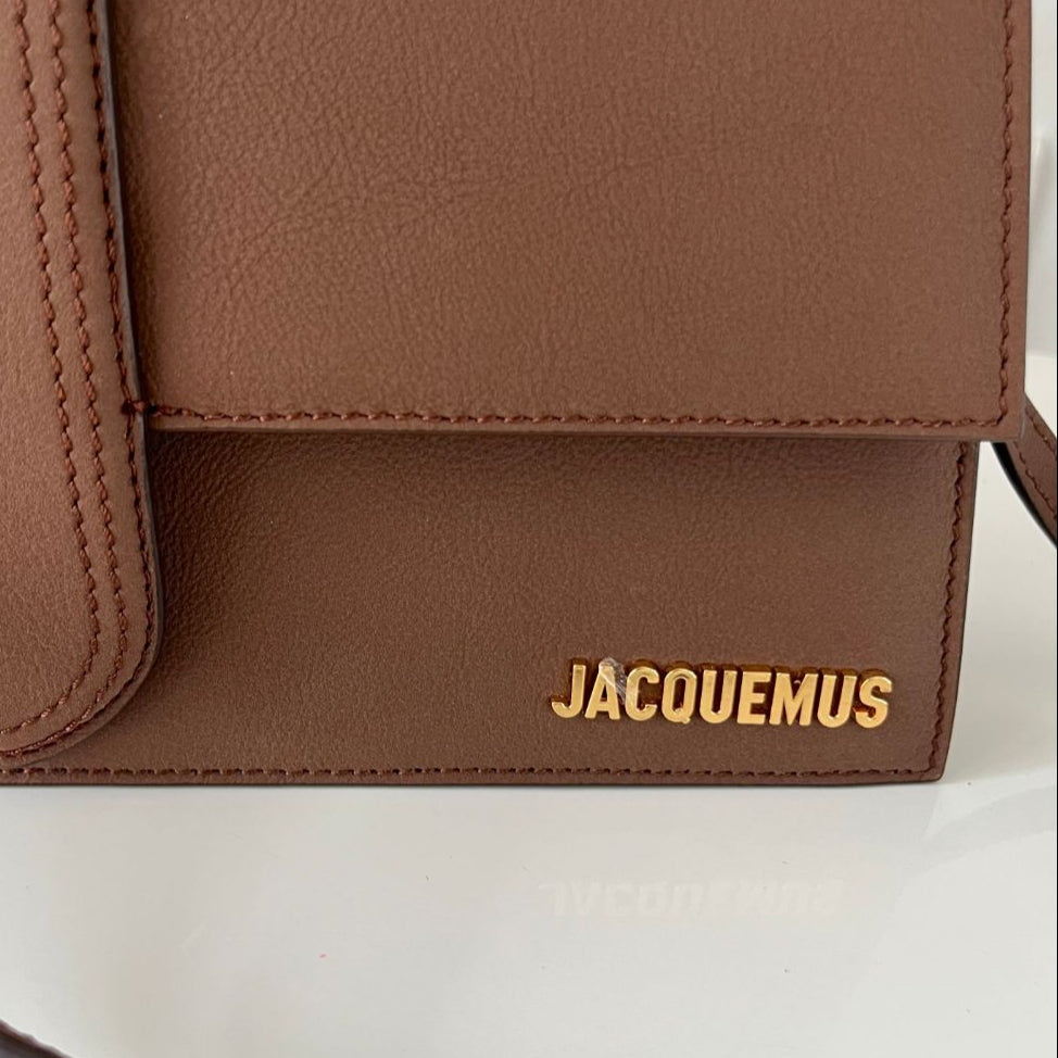 Jacquemus La Bambino long brown suede shoulder bag