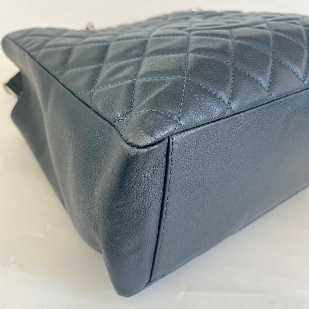 Chanel Blue Quilted Caviar Leather GST, PM Tote