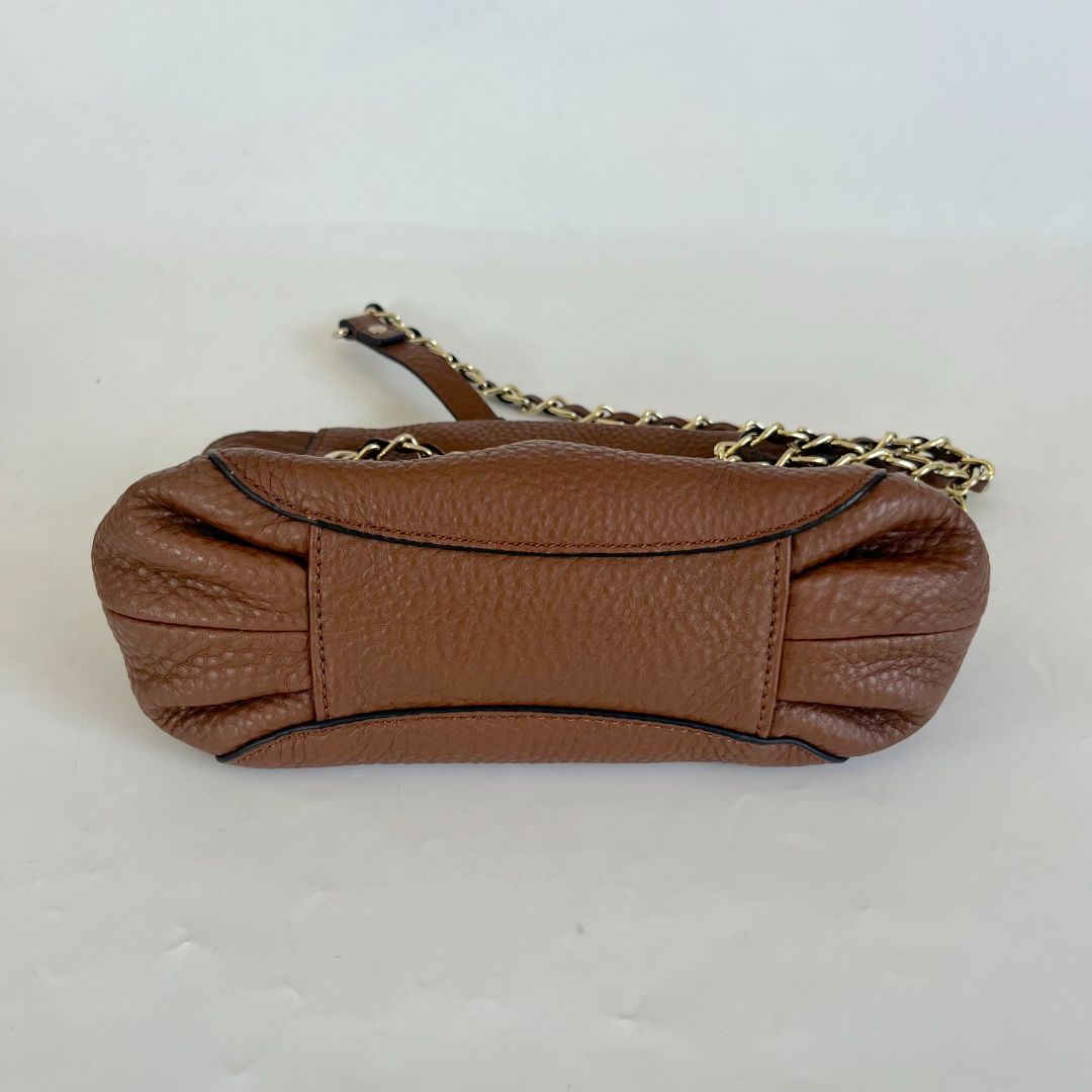 DKNY Brown Leather Chain Satchel