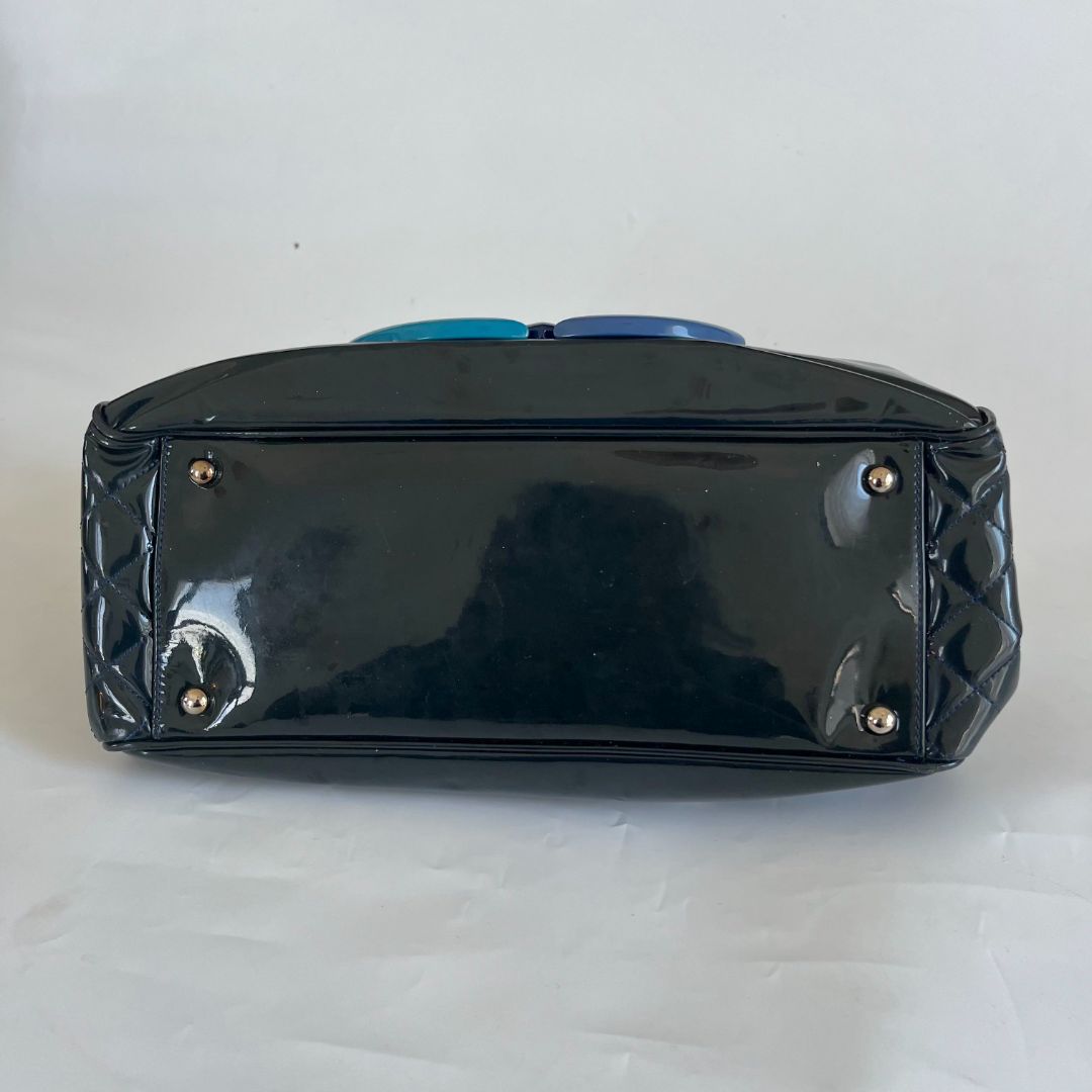 Chanel Navy Blue CC Lipstick Tote Bag