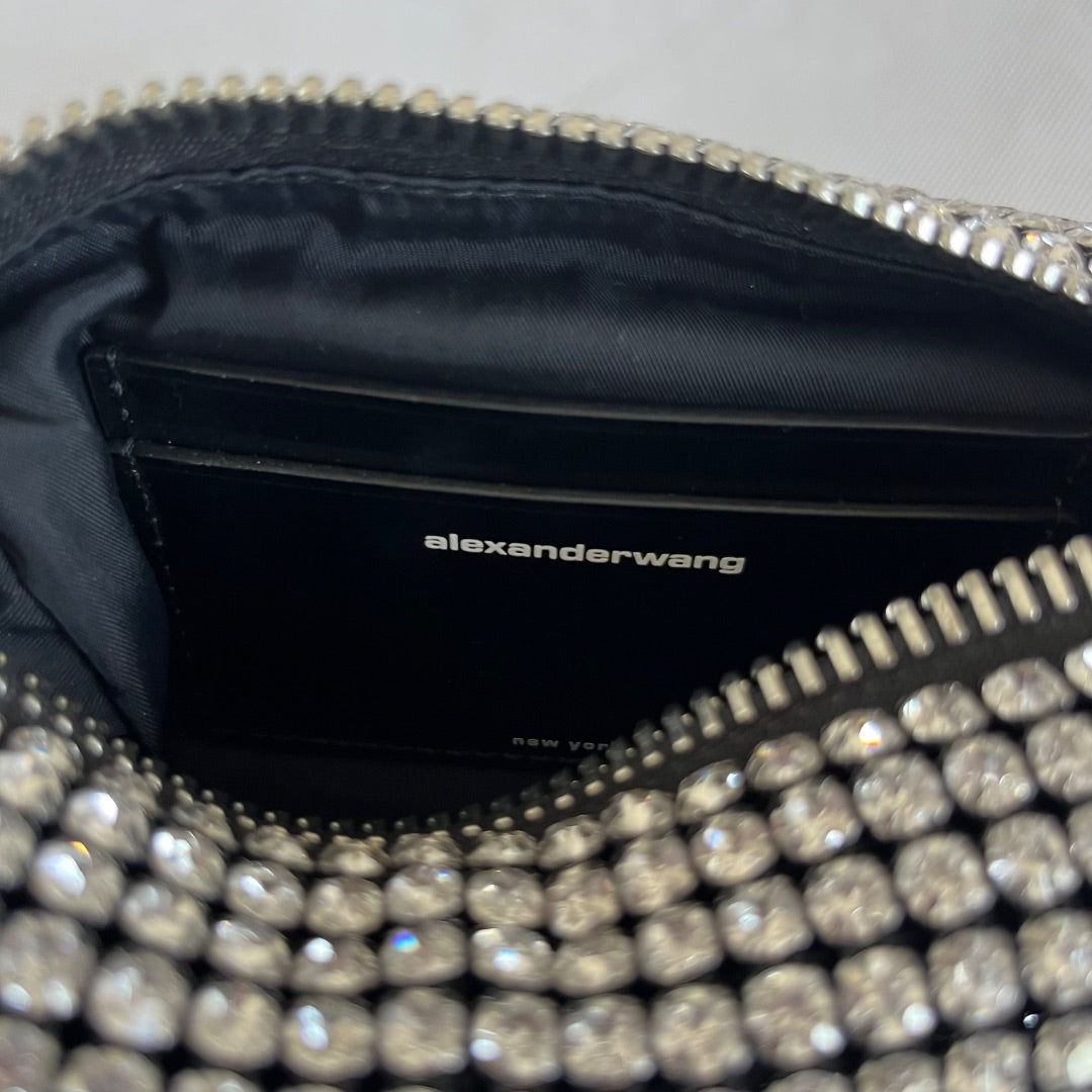 Alexander Wang Black Rhinestone Embellished Clutch bag