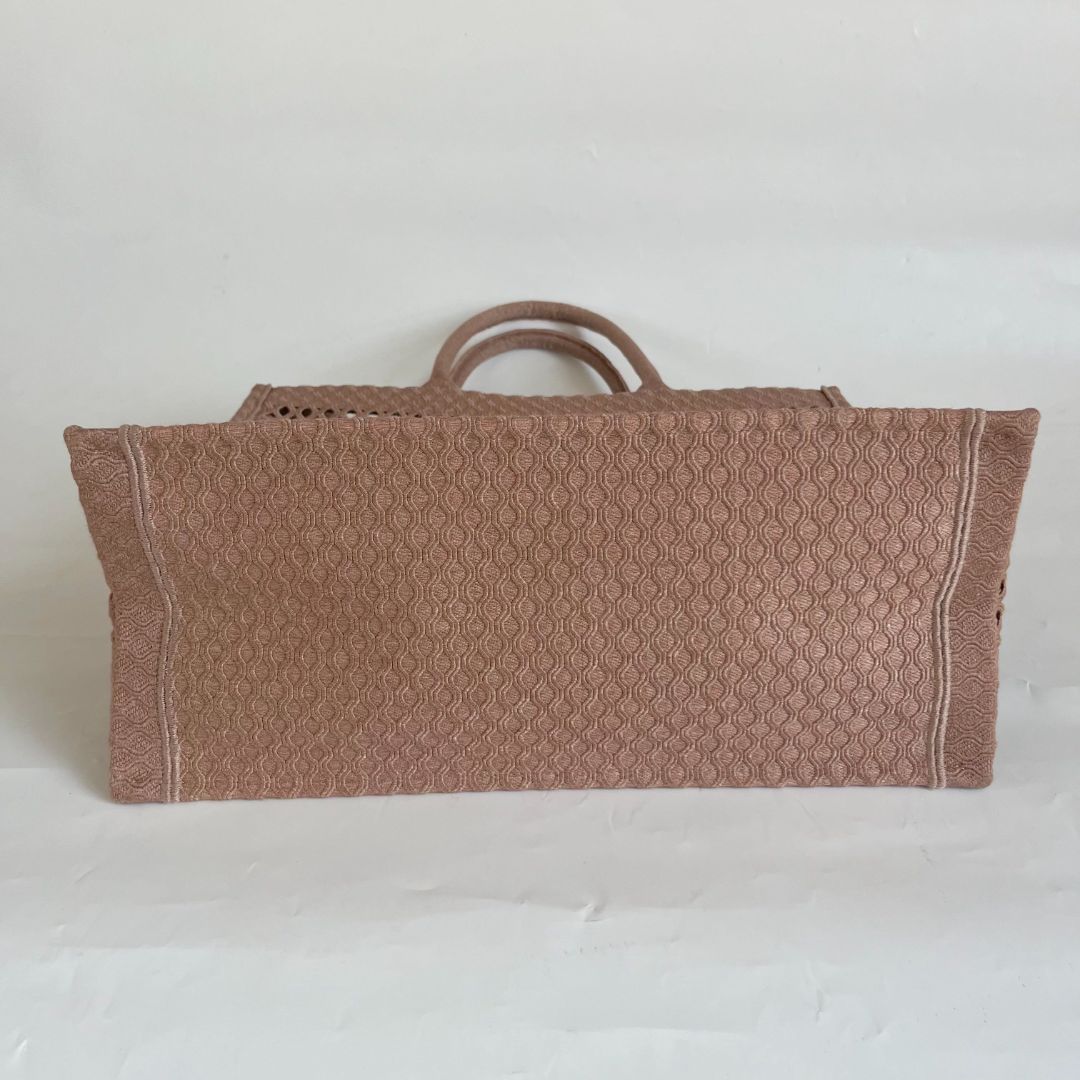 Dior Clay Embroidered Book Large Tote Bag