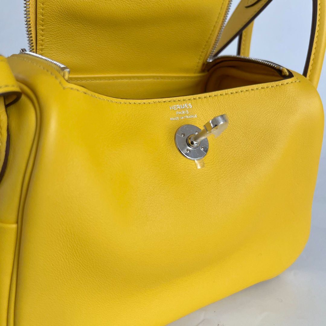 Hermès Mini Lindy Yellow Swift leather bag
