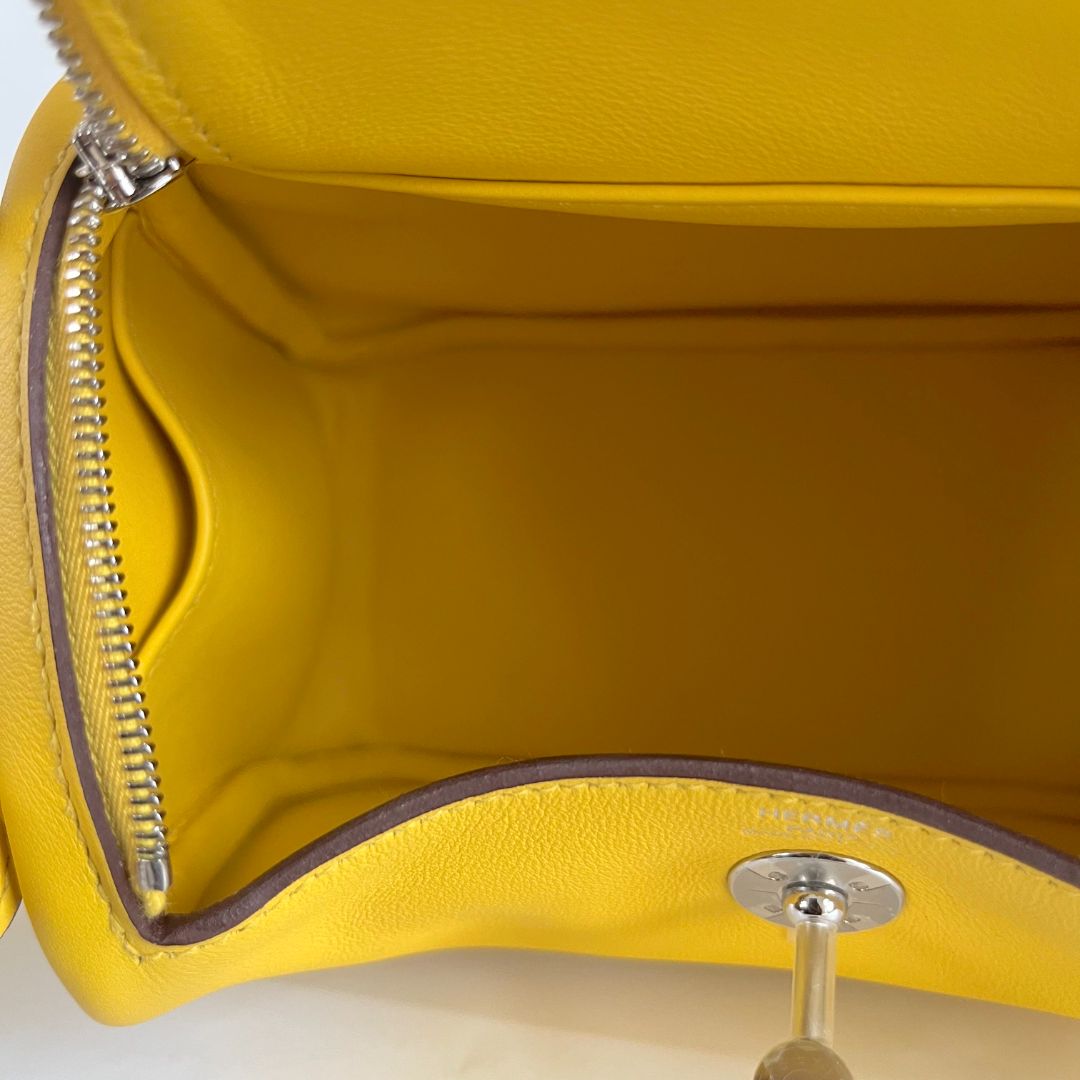 Hermès Mini Lindy Yellow Swift leather bag