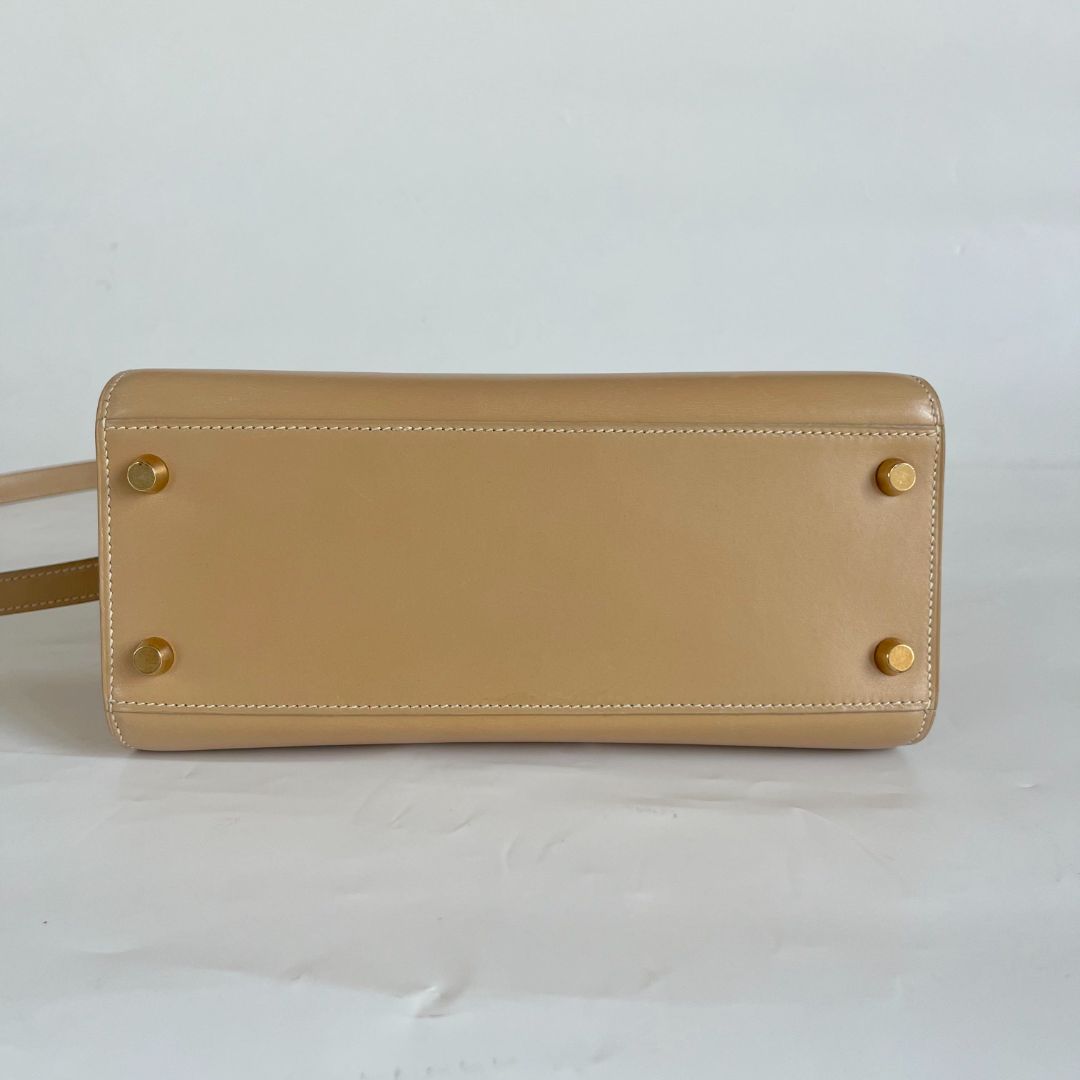Hermès beige box calfskin Kelly Sports bag