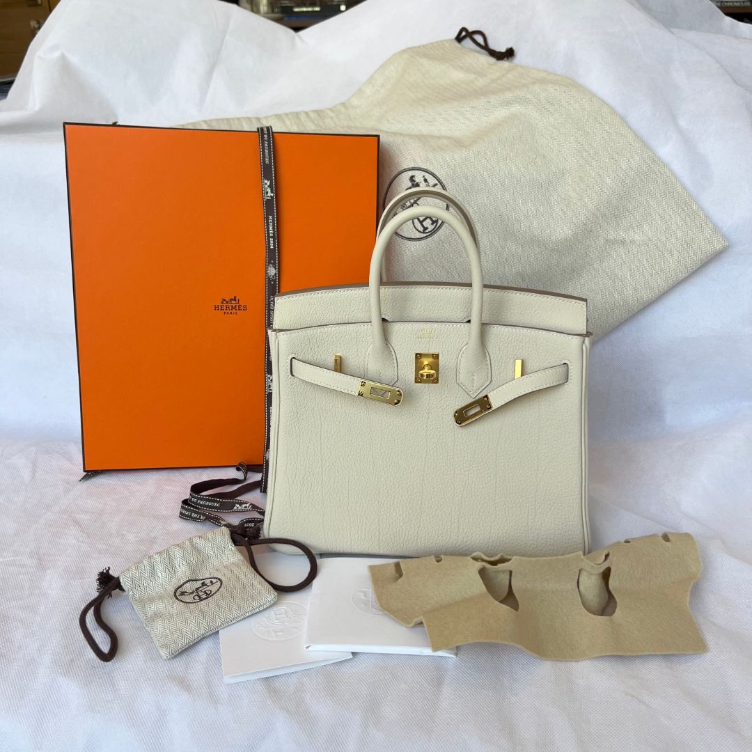 Hermes Birkin 25 Togo Craie GHW Bag