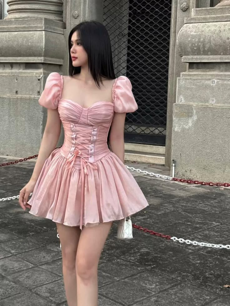 Sweet Pink Sweetheart Neck A Line Homecoming Dress Birthday Outfits S444