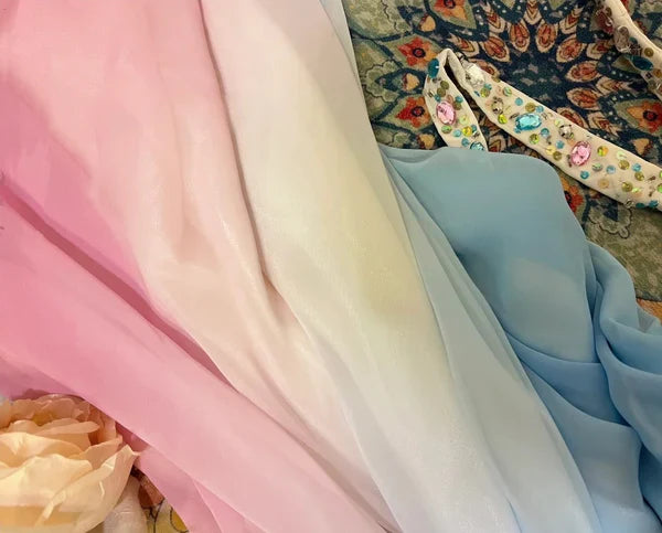 Blue rainbow beaded long chiffon mermaid ball gown evening dress party dress gh4437