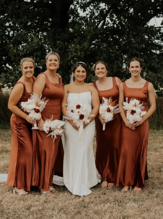 Gentle Sheath Strap Blue Satin Long Bridesmaid Dress Evening Dress with Slit SH2835