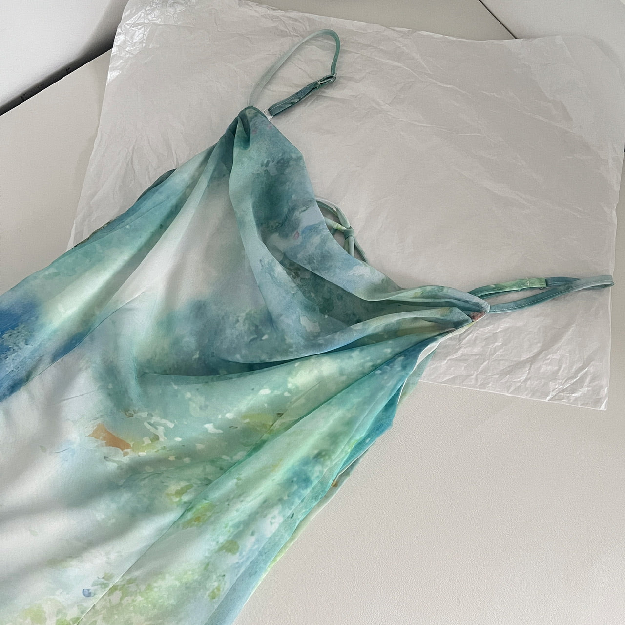 Cute Mermaid Spaghetti Straps Green Long Summer Dress For Women DP0016