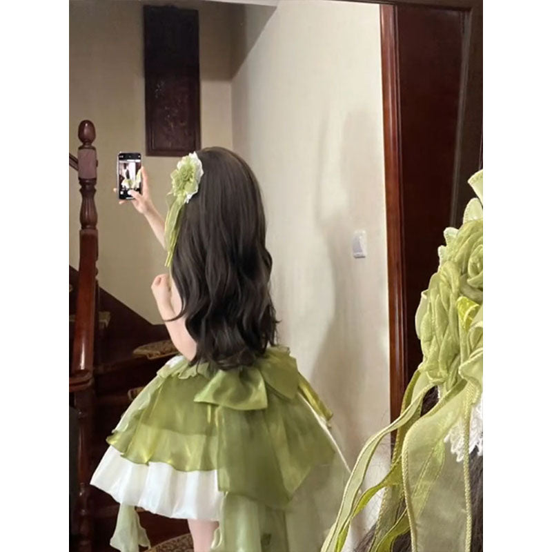 Vintage Ball Gown High Neck Green 22th Birthday Dress Lolita Dress Short Lolita Outfits DH2444