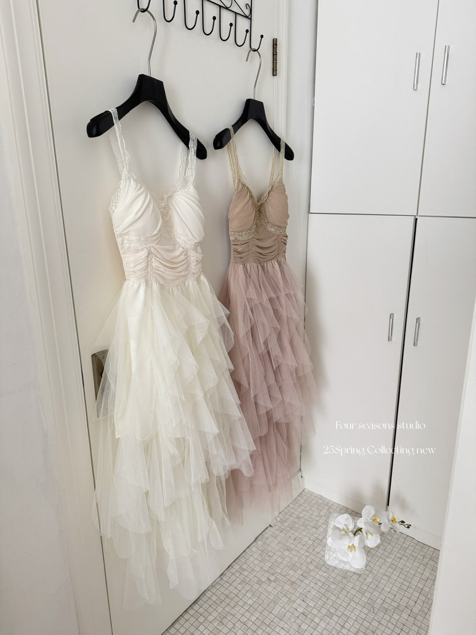 Cute A Line Straps Lace Ruffles Summer Dress Holiday Party Outfits For Girls DP0134