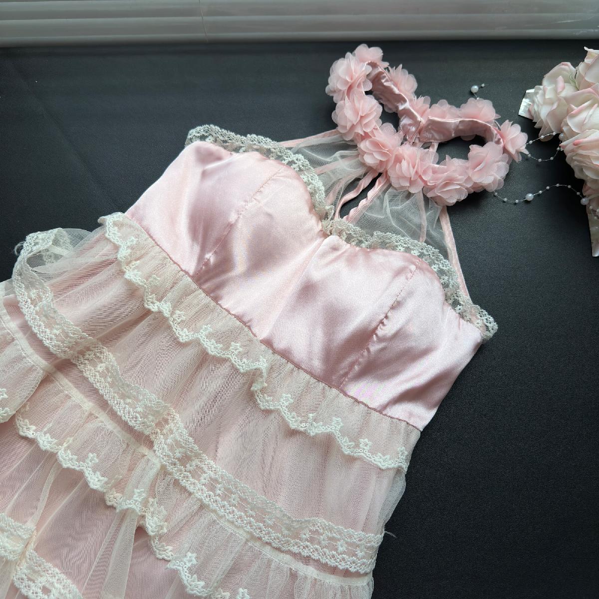 Cute A Line Square Halter Lace Summer Dress Holiday Party Outfits For Girls DP0140