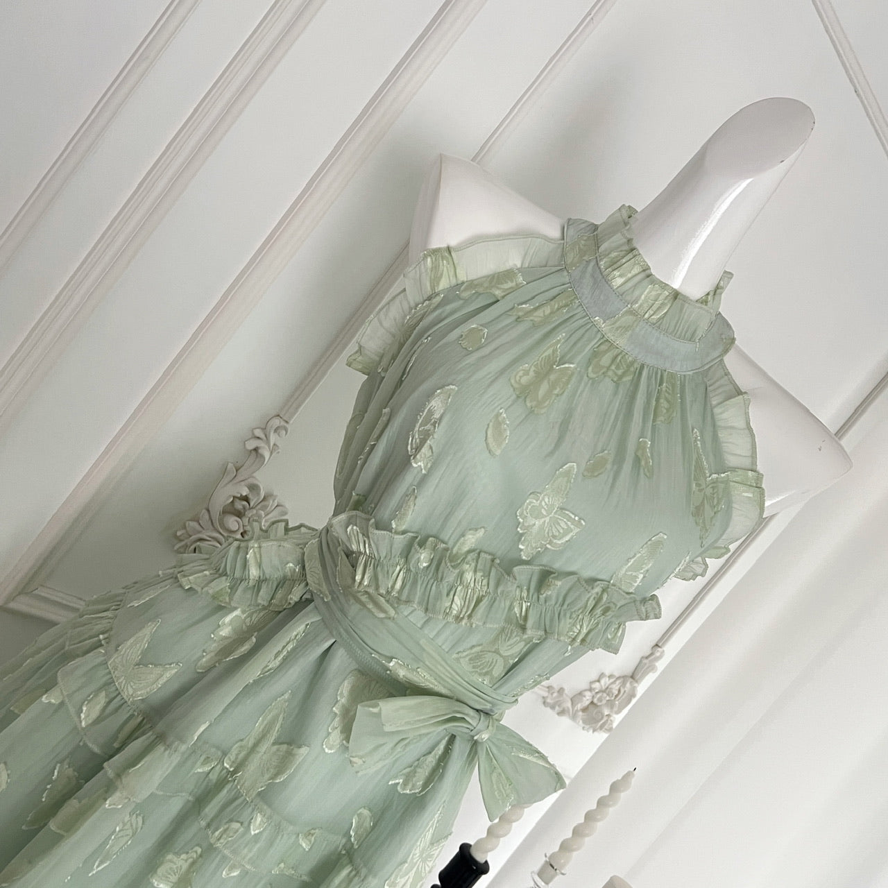 Sweet A Line Halter Green Floral Summer Short Women Summer Holiday Dresses DP0020