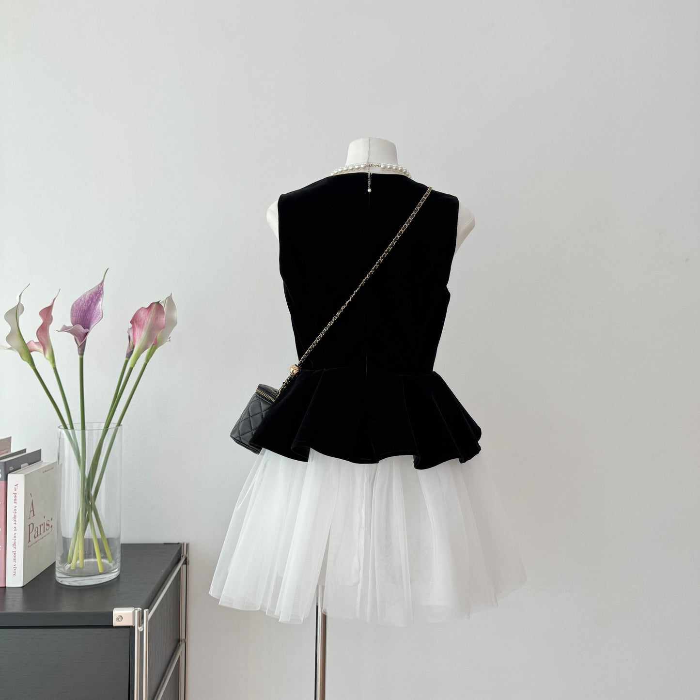 Sexy A line Jewel Neckline Black Short Summer Dress Holiday Party Outfits For Women DP0117